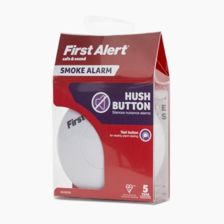 First Alert SA300UKX5 Detector de Humo Alarma de incendio con botón Hush /& 9V Batería