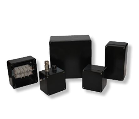 CE-TEK CEP Series Black Polyester Junction Box, IP66, 10 Terminals, ATEX, 75 X 80 X 55mm