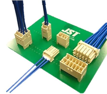 JST Conector Macho Para PCB Serie BNI De 8 Vías, 2 Filas, Paso 3.3mm, Para Crimpar, Orificio Pasante