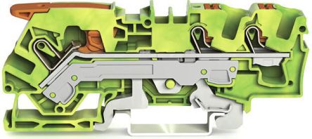 Wago TOPJOB S, 2106 Schutzleiterklemme Einfach Grün/Gelb, 6mm², Steckanschluss