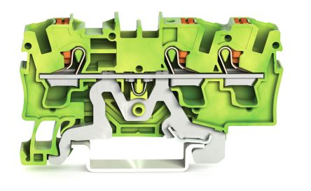 Wago TOPJOB S, 2204 Schutzleiterklemme Einfach Grün/Gelb, 4mm², Steckanschluss