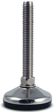 Base 46mm M10x60mm All Metal Low Profile Threaded Levelling Feet Pack of 12