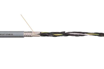 Igus Chainflex CF140.UL Control Cable, 4 Cores, 0.75 Mm², Screened, 50m, Grey PVC Sheath, 18 AWG