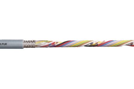 Igus Chainflex CF240.PUR Data Cable, 4 Cores, 0.25 Mm², Screened, 25m, Grey PUR Sheath, 24 AWG
