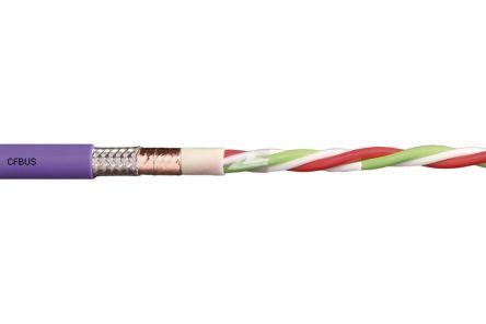 Igus Chainflex CFBUS Data Cable, 2 Cores, 0.5 Mm², Screened, 25m, Purple TPE Sheath, 20 AWG