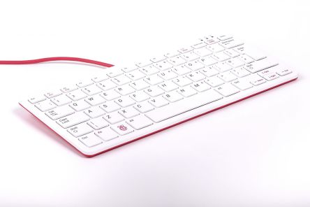 Raspberry Pi Tastatur, QWERTZ (Deutschland), Rot, Weiß
