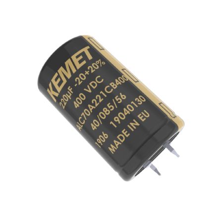 KEMET ALC70 Snap-In Aluminium-Elektrolyt Kondensator 4700μF ±20% / 63V Dc, Ø 25mm X 40mm, +85°C