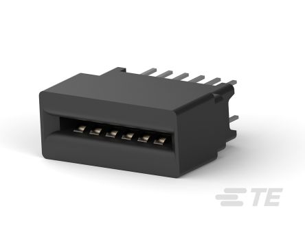 TE Connectivity Serie L Kantensteckverbinder, 2.54mm, 12-polig, 2-reihig, Buchse, Durchsteckmontage
