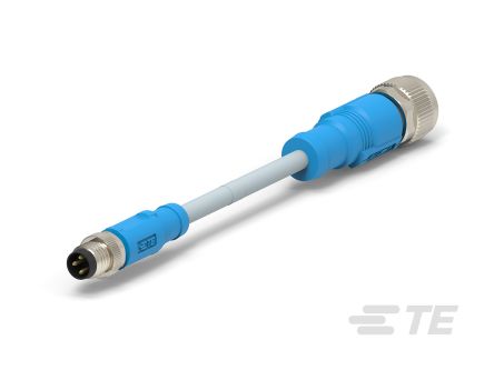 TE Connectivity T405 Konfektioniertes Sensorkabel Stecker Gerade / M12 Buchse Gerade, Länge 1m