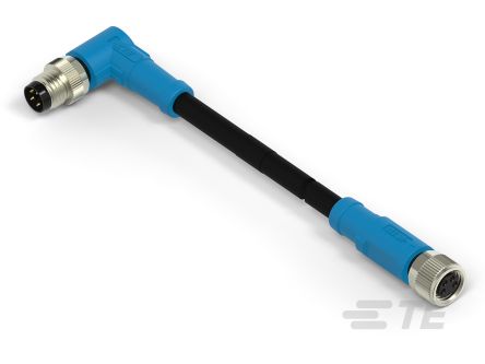 TE Connectivity Right Angle Female; Male 4 Way M8 To Straight 4 Way M12 Sensor Actuator Cable, 500mm