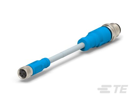 TE Connectivity T405 Konfektioniertes Sensorkabel Buchse Gerade / M12 Stecker Gerade, Länge 1m