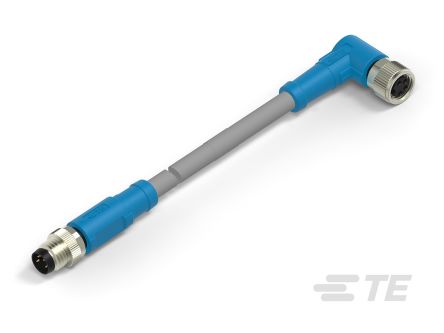 TE Connectivity T406 Konfektioniertes Sensorkabel Buchse, Stecker Gewinkelt / M8 Gerade, Länge 500mm