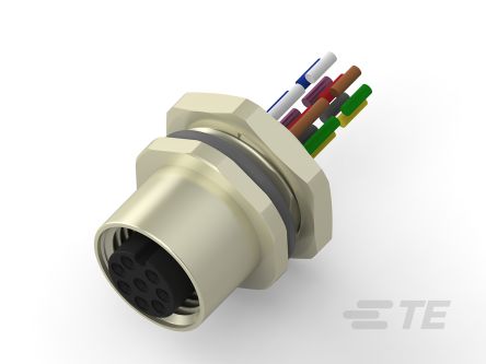 TE Connectivity Circular Connector, 8 Contacts, Front Mount, M12 Connector, Socket, Female, IP67