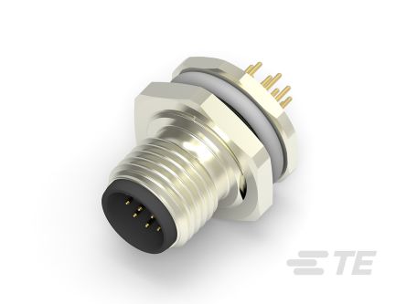 TE Connectivity Circular Connector, 12 Contacts, Rear Mount, M12 Connector, Plug, Male, IP67
