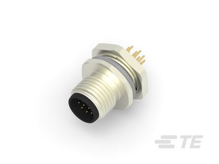 TE Connectivity Circular Connector, 12 Contacts, Front Mount, M12 Connector, Plug, Male, IP67