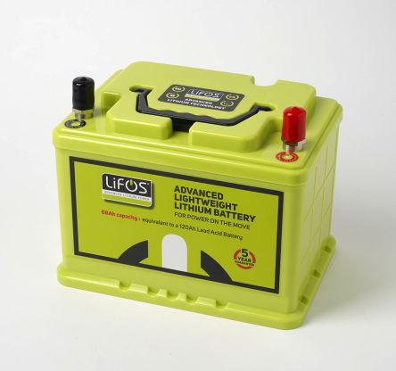 LiFOS Batteria Ricaricabile, 12.8V, 68Ah, Fosfato Di Litio