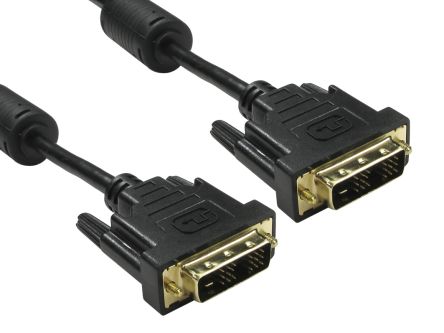 RS PRO Cable DVI De Color Negro, Con. A: Enlace Simple DVI-D Macho, Con. B: Enlace Simple DVI-D Macho, Long. 2m