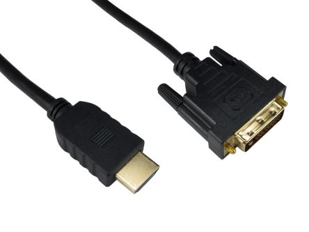 RS PRO HDMI-Kabel A HDMI Stecker B DVI-D Single Link Stecker 4K Max., 20m, Schwarz