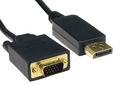 RS PRO DisplayPort-Kabel A Display-Anschluss B VGA - Stecker, 5m 1080p Max. PVC