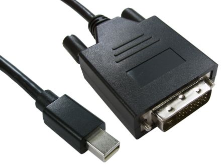 RS PRO Cable DisplayPort Negro, Con. A: Mini Display Port Macho, Con. B: DVI-D Dual Link Macho, Long. 1m