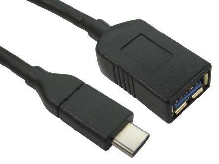 RS PRO USB-Kabel, USB C / USBA, 500mm USB 3.0, USB 3.1 Schwarz
