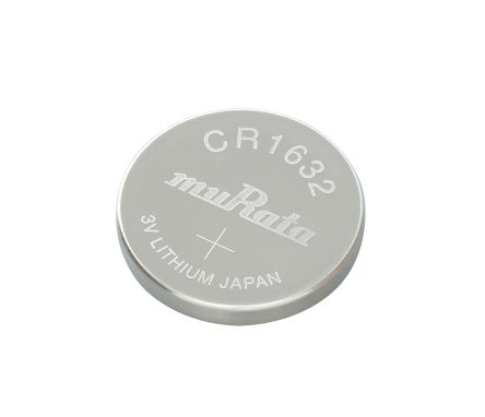 Murata CR1632 Button Battery, 3V, 16mm Diameter