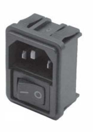 TE Connectivity C14 IEC-Anschlussfilter Stecker Mit 2-Pol Schalter, 250 V Ac / 15A, Snap-In