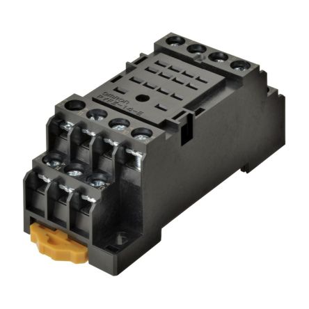 Omron 14 Pin 2250V Ac DIN Rail Relay Socket, For Use With Miniature Power Relays