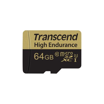 Transcend High Endurance MicroSDHC, MicroSDXC Micro SD Karte 64 GB Class 10, UHS-I U1, MLC