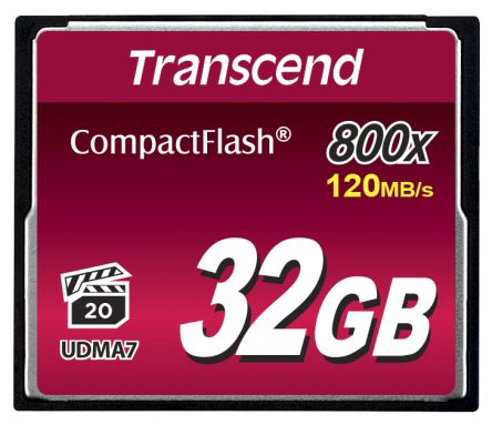 Transcend Speicherkarte, 32 GB, CompactFlash, 800x, MLC