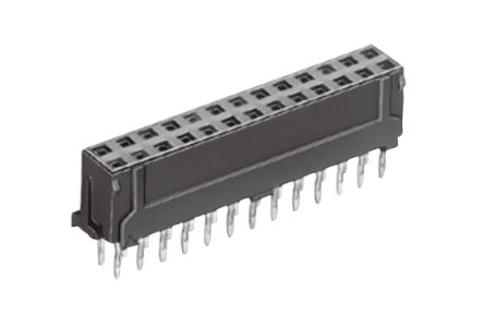 Hirose DF11 Series Straight Through Hole Mount PCB Socket, 24-Contact, 2-Row, 2.0mm Pitch, Solder Termination