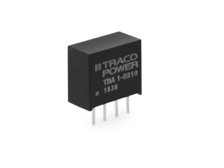 TRACOPOWER TBA 1 DC/DC-Wandler 1W 12 V Dc IN, 15V Dc OUT / 65mA 1.5kV Dc Isoliert