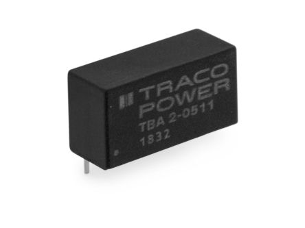 TRACOPOWER TBA 2 DC-DC Converter, ±12V Dc/ ±80mA Output, 10.8 → 13.2 V Dc Input, 2W, Through Hole, +85°C Max