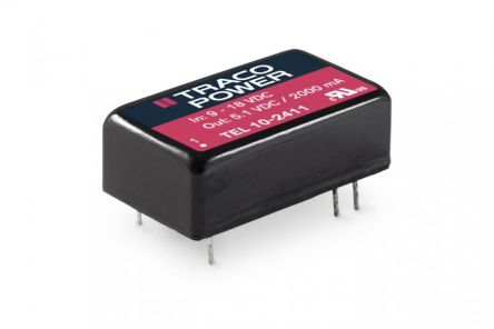 TRACOPOWER TEL 10 DC/DC-Wandler 10W 12 V Dc IN, 5.1V Dc OUT / 2A 1kV Dc Isoliert