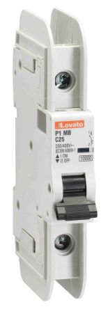 Lovato MCB Leitungsschutzschalter Typ C, 1-polig 6A 400V, Abschaltvermögen 10 KA DIN-Schienen-Montage