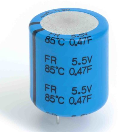 KEMET FR SuperCap Superkondensator, Radial 0.1F -20 → +80% / 5.5V Dc, -40°C+85°C, Ø 14.5 (Dia.) X 15.5mm