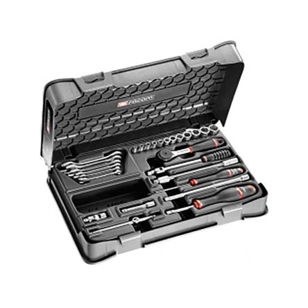 Facom 27-Piece Metric 1/4 In Standard Socket/Spanner Set With Ratchet, 6 Point