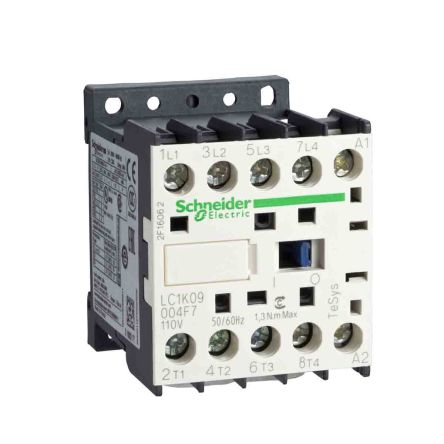 Schneider Electric LC1K Series Contactor, 220 V Ac Coil, 4-Pole, 20 A, 4NO, 690 V Ac