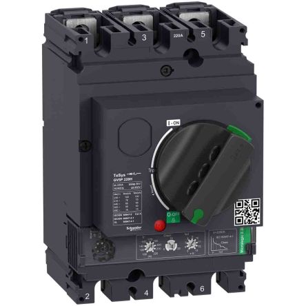 Schneider Electric Interruptor Automático 3P, 220A, Poder De Corte 70 KA GV5P220H, TeSys, Montaje En Carril DIN