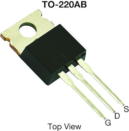 Vishay MOSFET Canal N, TO-220AB 150 A 80 V, 3 Broches