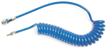 CEJN Manguera En Espiral Serie Espiral 320 De Poliuretano Azul, Longitud Máx. 4m