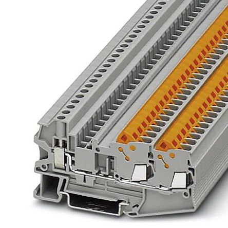 Phoenix Contact QTCU 2,5-TWIN DIN-Schienen Anschlussklemmenblock Einfach Grau, 0.5 → 2.5mm², 800 V / 24A