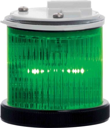 RS PRO 信号塔装置, 闪光/静态, 50mm高, 绿色, 灯泡, 24 V 交流/直流电源, 交流，直流电池, 55mm 直径底座