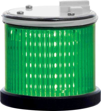 RS PRO 稳定光元件, 59mm高, 绿色, 照明模块, 24 V 交流/直流电源, 交流，直流电池, 75mm 直径底座