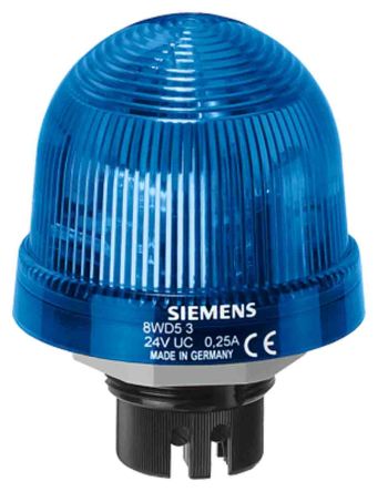 Siemens, LED Blitz Signalleuchte Blau, 24 V Ac/dc, Ø 75mm X 96.5mm