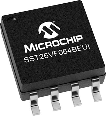 Microchip SST26 Flash-Speicher 64MBit, 8M X 8 Bit, Seriell-SPI, 8ns, SOIJ, 8-Pin, 2,3 V Bis 3,6 V