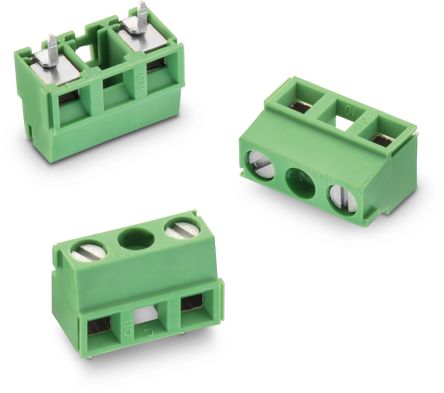 Wurth Elektronik 2136 Series PCB Terminal Block, 1-Contact, Through Hole Mount, 1-Row, Solder Termination