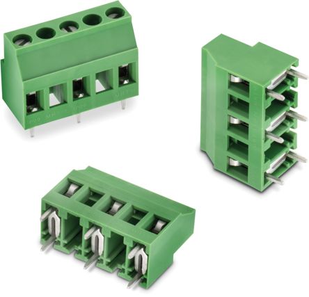 Wurth Elektronik 2456 Series PCB Terminal Block, 4-Contact, 10.16mm Pitch, PCB Mount, 1-Row, Solder Termination