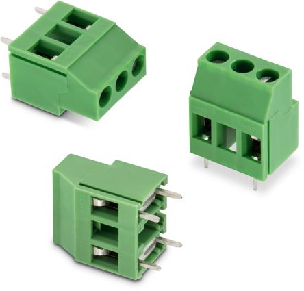 Wurth Elektronik Borne Para PCB De 1 Vía, 16A, De Color Verde, Montaje Montaje En Orificio Pasante, Terminación
