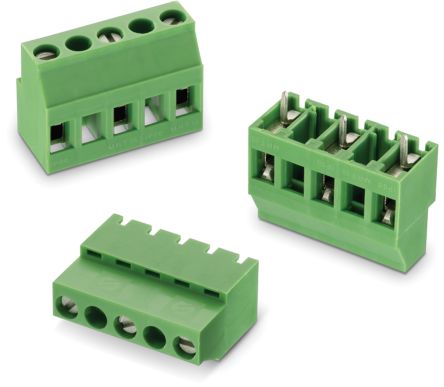 Wurth Elektronik 2448 Series PCB Terminal Block, 3-Contact, 10mm Pitch, PCB Mount, 1-Row, Solder Termination